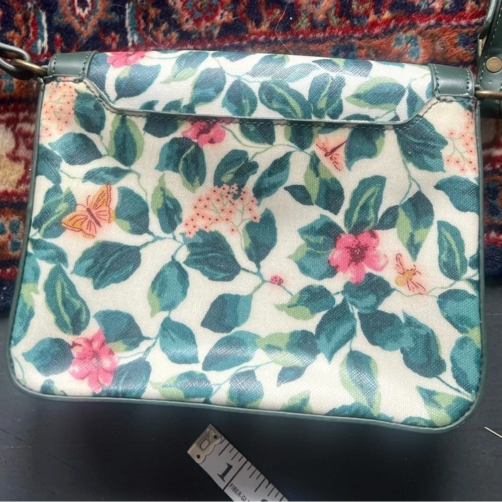 Cath Kidston Green Garden Floral Print Crossbody Purse - Picture 3 of 5